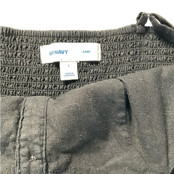 Old Navy Cami Dress Black Brown Button Baby Doll Dress Smock Back Size Large - Picture 7 of 10